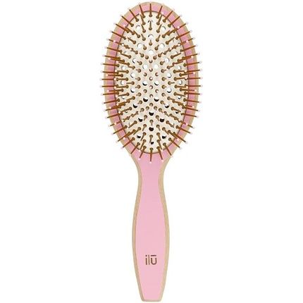 T4B Ilu Bamboom Detangling Eco Friendly Bamboo Hairbrush Pink Flamingo Oval