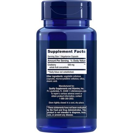 Life Extension Cran-Max Cranberry Whole Fruit Concentrate 60 Vcaps 500Mg