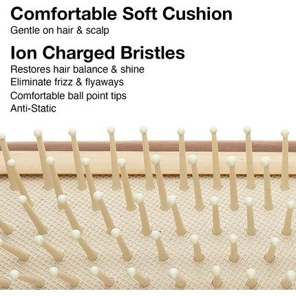 Olivia Garden Bamboo Touch Brush Eco-Conscious Bamboo Detangle Hair Brush Nylon Bristles Size L - Image 3