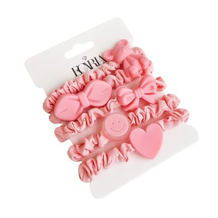 Ecarla Hair Ties Pink - 5 Pieces