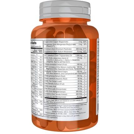 Now Sports Nutrition Men'S Extreme Sports Multi With Free-Form Amino Acids Zma Tribulus Mct Oil And Herbal Extracts 90 Softgels - Image 3