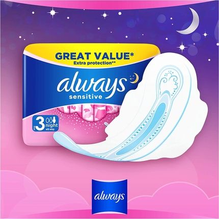 Always Sensitive Ultra Night Pads 10 Pads - Image 3