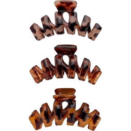 Brushworks Tortoiseshell Claw Clips - Pack Of 3