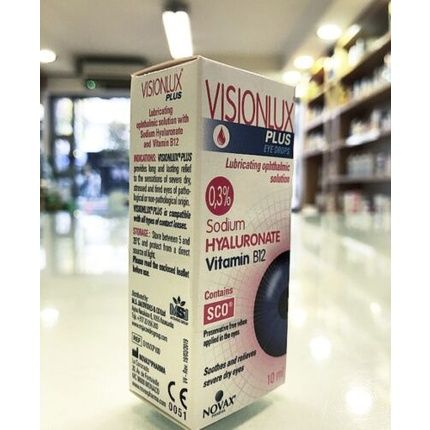 Visionlux Ophthalmic Lubricant Solution With Sodium Hyaluronate + Vit B12 & B5 10Ml
