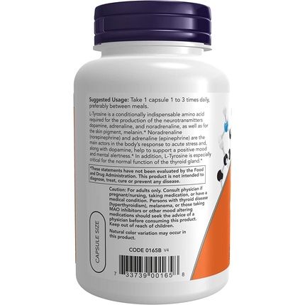 L-Tyrosine 750Mg Vegetarian Capsules - Image 3