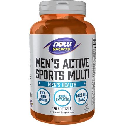 Now Sports Nutrition Men'S Extreme Sports Multi With Free-Form Amino Acids Zma Tribulus Mct Oil And Herbal Extracts 180 Softgels