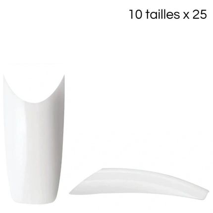 Xanitalia Pro Xan Pro French Smile Tips - 10 Sizes, 25 Pieces Per Size