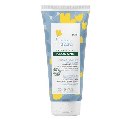 Klorane Calendula Bio Cleansing Cream With Cold Cream For Baby For Body And Hair Dry And Very Dry Skin 2