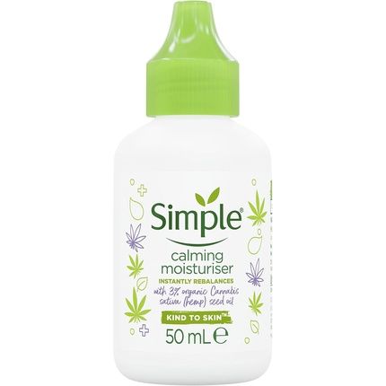 Simple Calming Moisturizer Skin Cream With Organic Hemp Seed Oil Skincare For Sensitive Skin 50Ml