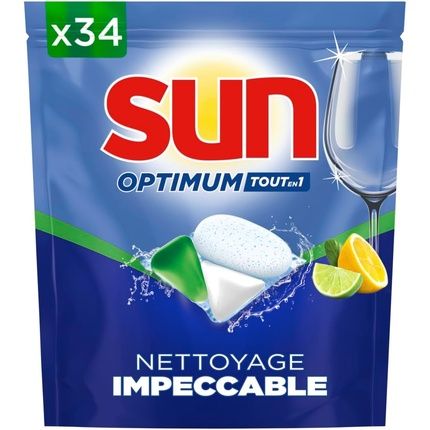 Sun Optimum Dishwasher Tablets All In 1 34 Capsules Lemon