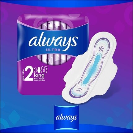 Always Ultra Long Size 2 Sanitary Towels With Wings 48 Pads Super Absorbent - Image 3