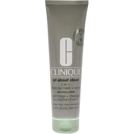 Clinique All About Clean 2-In-1 Charcoal Mask Plus Scrub For Women 3.4Oz