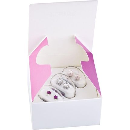 Blomdahl Hypoallergenic Natural Titanium Crystal Heart Pendant Earrings Black Diamond - Image 3