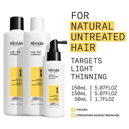 Nioxin Scalp Hair Thickening System Kit For Natural Colored And Damaged Hair - Image 3