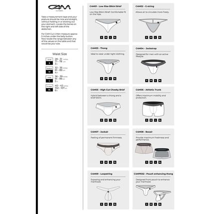 Cut4Men C4M03 Provocative Classic Men'S Thong Underwear Sexy With Pouch