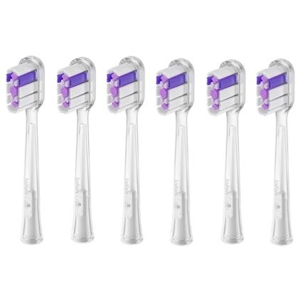 Laifen Replacement Toothbrush Heads Head Glossy White Medium - 6 Pieces