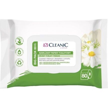 Cleanic Moist Toilet Paper With Chamomile Extract 1P.-80Pcs