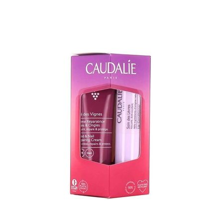 Caudalie Th Des Vignes Hand & Nail Cream Duo 30Ml Hand Cream 45G Lip Balm