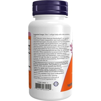 Now Macular Vision Softgel Eye Health And Support 50 Softgels - Image 3