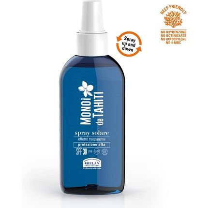 Helan Monoi De Tahiti Sunscreen Spray 30 Body Transparent With Coconut Oil, Pure Shea Butter Esters And Vitamin E 150Ml