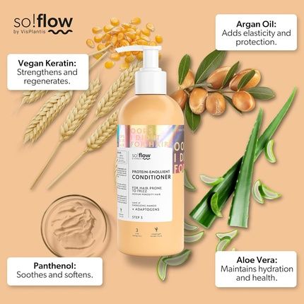 So!Flow Ultimate Anti-Frizz Conditioner Enriched With Nourishing Oils And Effective Plant Extracts Customized For Medium Porosity Hair Seeking Frizz-Free Shine - Image 3