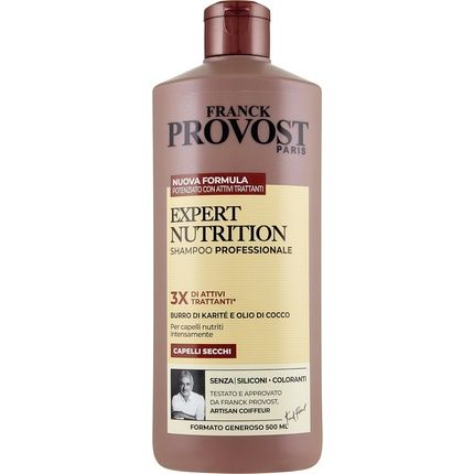 Franck Provost Expert Nutrition Professional Shampoo For Dry Hair Nourishing Effect With Shea Butter And Coconut Oil 500Ml