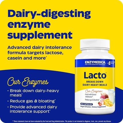 Enzymedica Lacto Maximum Strength Formula For Dairy Intolerance With Enzymes - Image 3