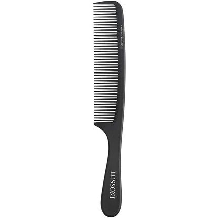 T4B Lussoni Handle Comb Anti-Static And Shatterproof Carbon Detangling Comb With Coarse Teeth For Thin And Thick Hair