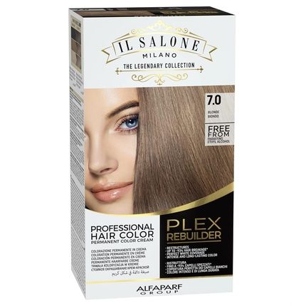 Il Salone Milano Plex Rebuilder Permanent Hair Color Cream 7.0 Blonde Professional Hair Dye Kit