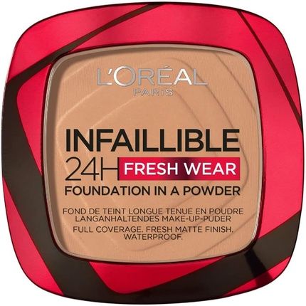 L'Oreal Paris Foundation In A Powder Longwear Coverage With A Mattifying Finish Water And Heat Resistant Infallible 24H Fresh Wear 260 Golden Sun 9G