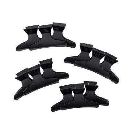 T4B Lussoni 12 Piece Hair Gripper Clip For Hair Salons Black