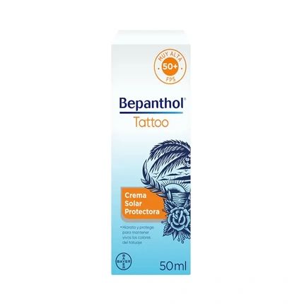 Bepanthol Tattoo Sun Cream 50 Sun Protection For Tattoos Spf50 50Ml