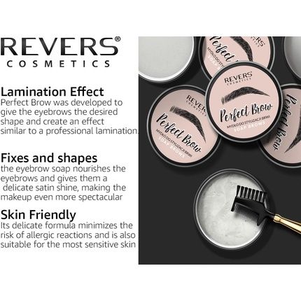 Revers Cosmetics Perfect Brow Eyebrow Soap - Fixes, Shapes, Lifts