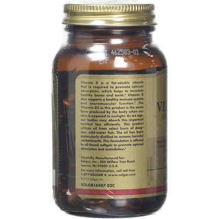Solgar Vitamin D3 25Mcg (1000Iu) 100 Softgels