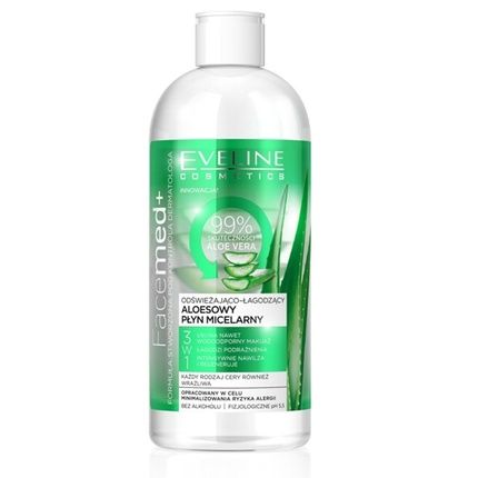 Eveline Facemed Aloe Micellar Liquid 3 In 1 Refreshing Soothing 400Ml