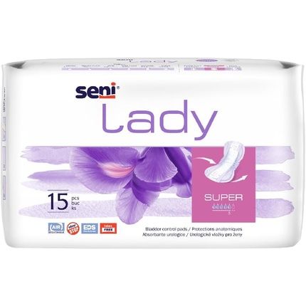 Seni Lady Super Bladder Control Pads For Women Light Incontinence Breathable Extra Dry System Latex Free High Absorbent Odour Stop Dermatologically Tested Side Leakage Protection