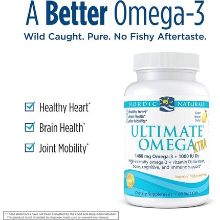 Nordic Naturals Ultimate Omega Xtra 1480Mg Lemon Softgels 60 Count