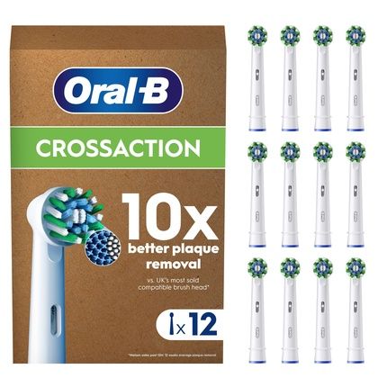 Oral B Pro Cross Action Toothbrush Heads White 12 Counts
