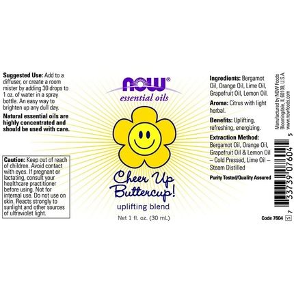 Now Foods Uplifting Blend Cheer Up Buttercup Essential Oils - Image 3