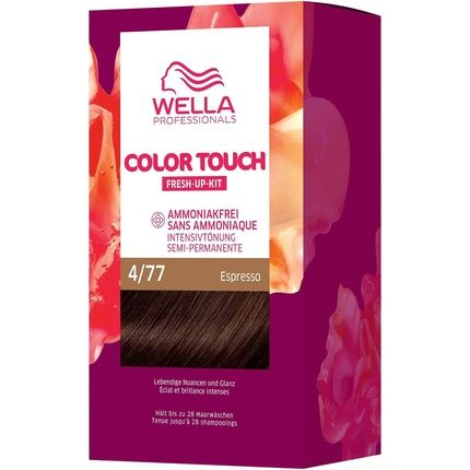 Wella Professionals Color Touch Demi Permanent Hair Colour Without Ammonia 130Ml 4/77 Espresso