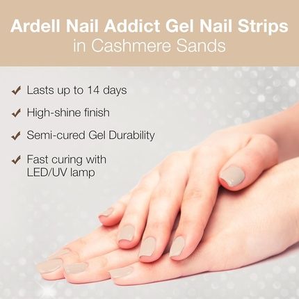 Ardell Nail Addict Gel Nail Strips Cashmere Sands Led/Uv Lamp Curable
