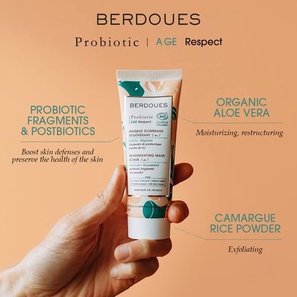 Probiotic Age Respect Regenerating Mask Scrub 2 In 1 Organic Exfoliating Treatment
