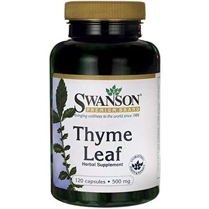 Swanson Thyme Leaf Herbal Supplement Supporting Respiratory System Health 120 Capsules 500Mg