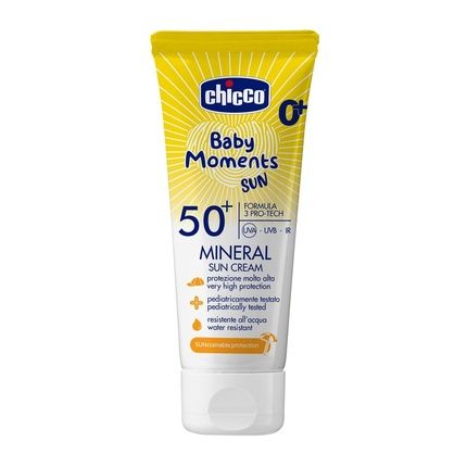 Chicco Mineral Sunscreen Spf 50+ For Kids Water Resistant Excellent Protection Against Uva Uvb And Infrared 75Ml