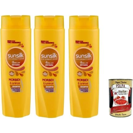 Sunsilk Soft And Shiny Shampoo For Dry Hair + Italian Gourmet Polpa 400G Tin