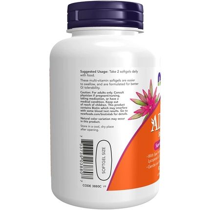 Now Adam Men'S Multivitamin With Saw Palmetto Plant Sterols Lycopene & Coq10 90 Softgels - Image 3