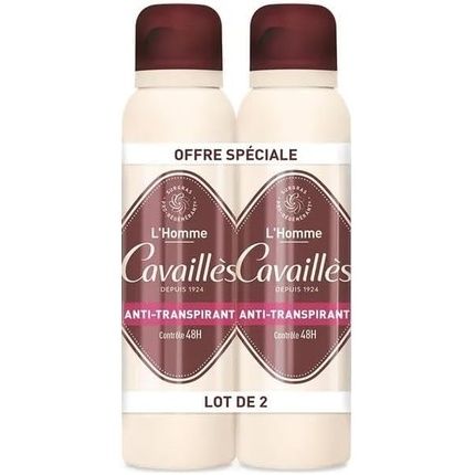 Roge Cavailles Absorb+ 48H Men Anti-Perspirant Spray 150Ml - Pack Of 2