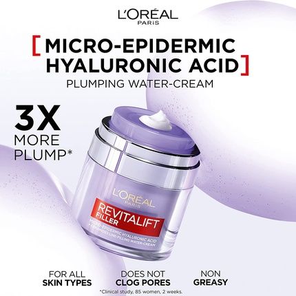 L'Oreal Revitalift Filler Water-Cream 50Ml - Image 3