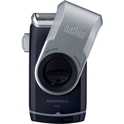 Braun Pocketgo Mobile Shave Electric Travel Shaver Fully Washable M90 Blacksilver