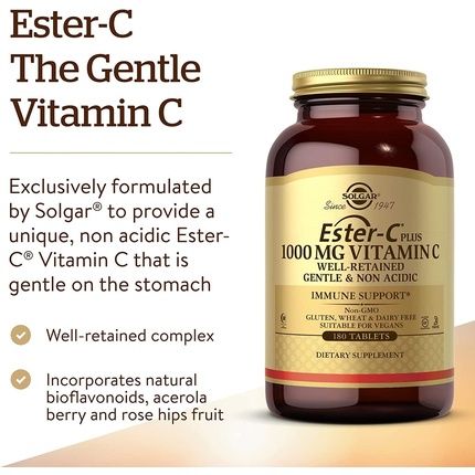 Solgar Ester-C Plus 1000Mg Vitamin C Tablets 30 Pack - Supports Healthy Immune System - Highly Absorbable - Vegan And Gluten Free - Image 3